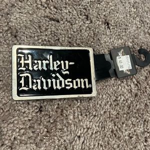 A Harley Davidson belt buckle.